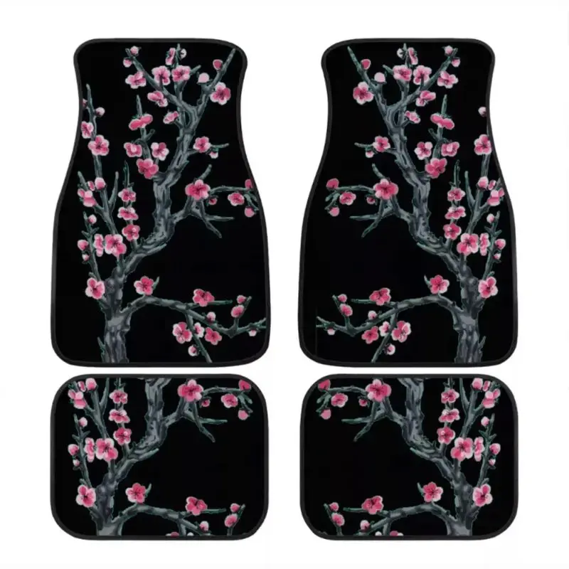Custom Cherry Blossom Floor Mats Black 1