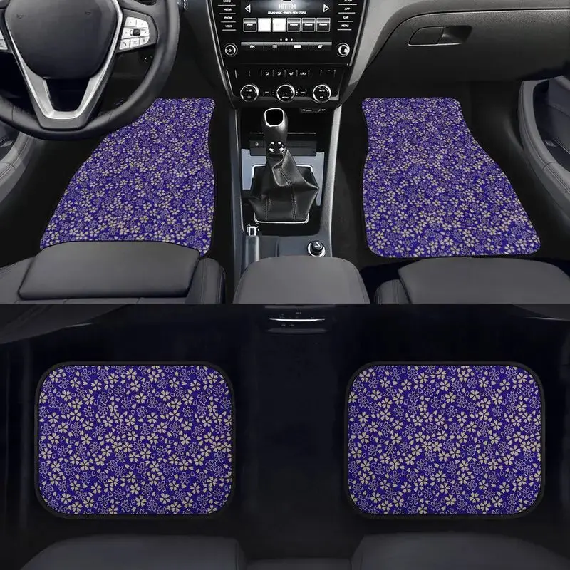 Custom Japanese Blue Cherry Gold Blossom Floor Mats 1