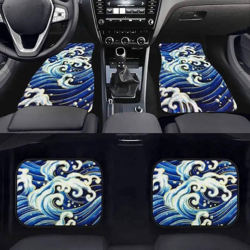 Custom Japanese Blue Waves Floor Mats 1