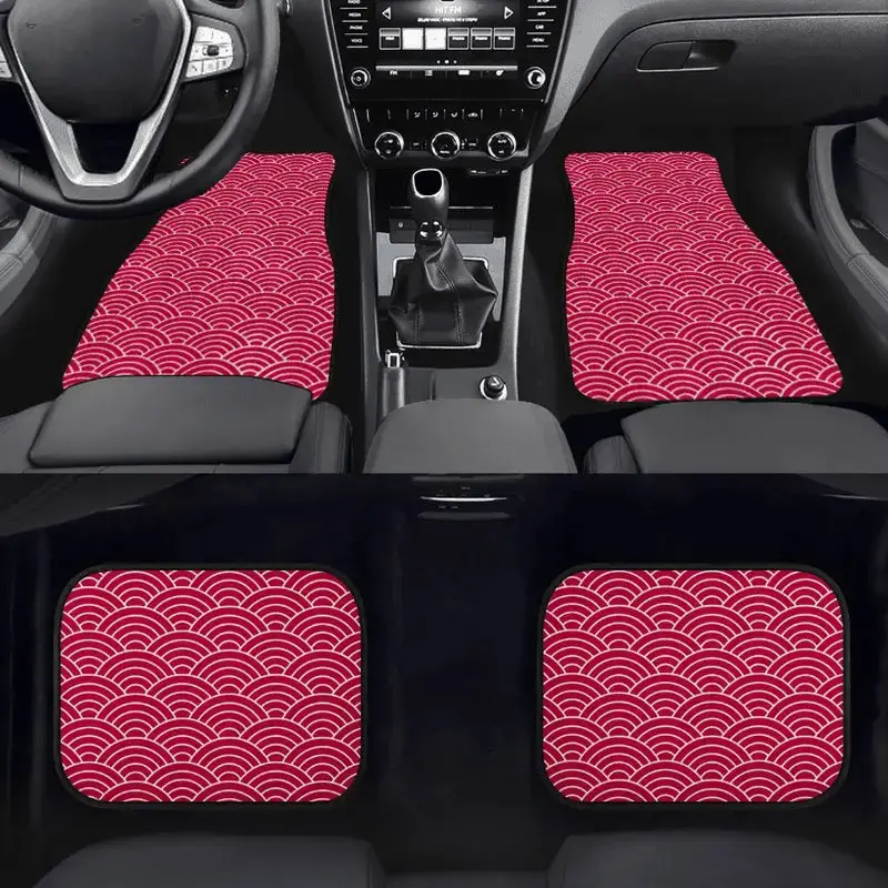 Custom Japanese Waves Floor Mats Red 2