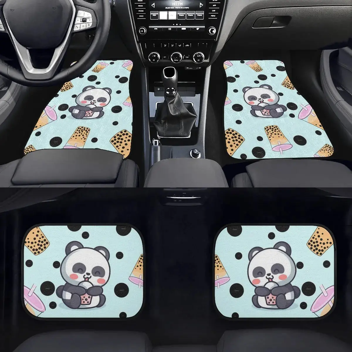 Custom Panda Boba Floor Mats 1
