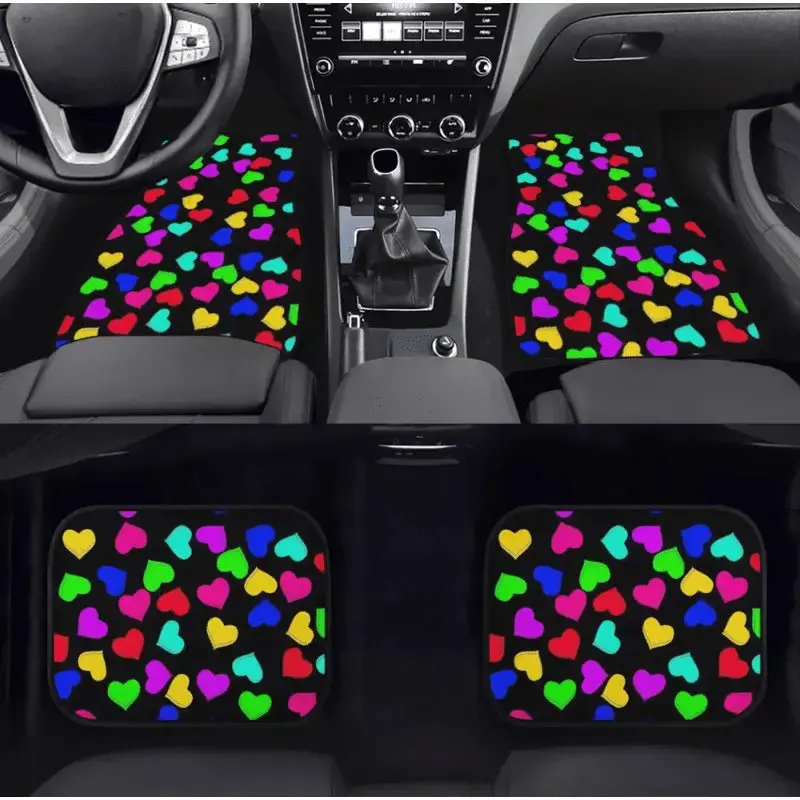 Custom Rainbow Hearts Floor Mats 1