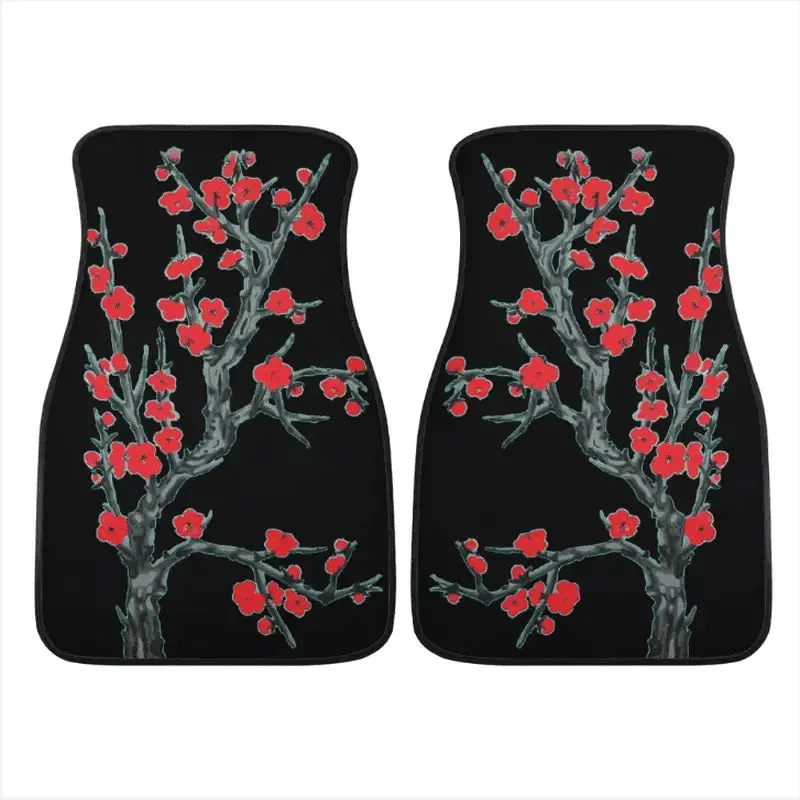 Custom Red Cherry Blossom Floor Mats 1