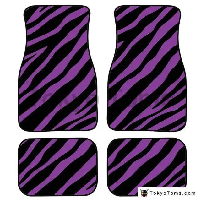 Custom Universal Car Foor Mats Zebra Stripe - Purple 1