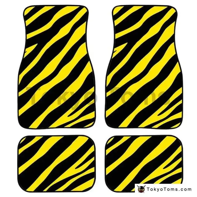 Custom Universal Car Foor Mats Zebra Stripe - Yellow 1