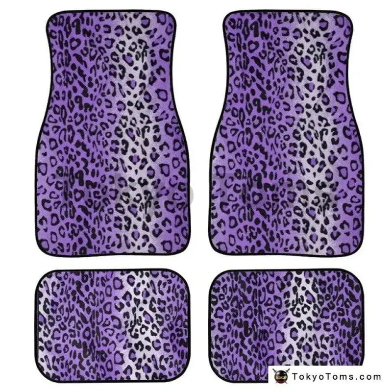 Custom Universal Leopard Car Floor Mats - Purple Leopard 1