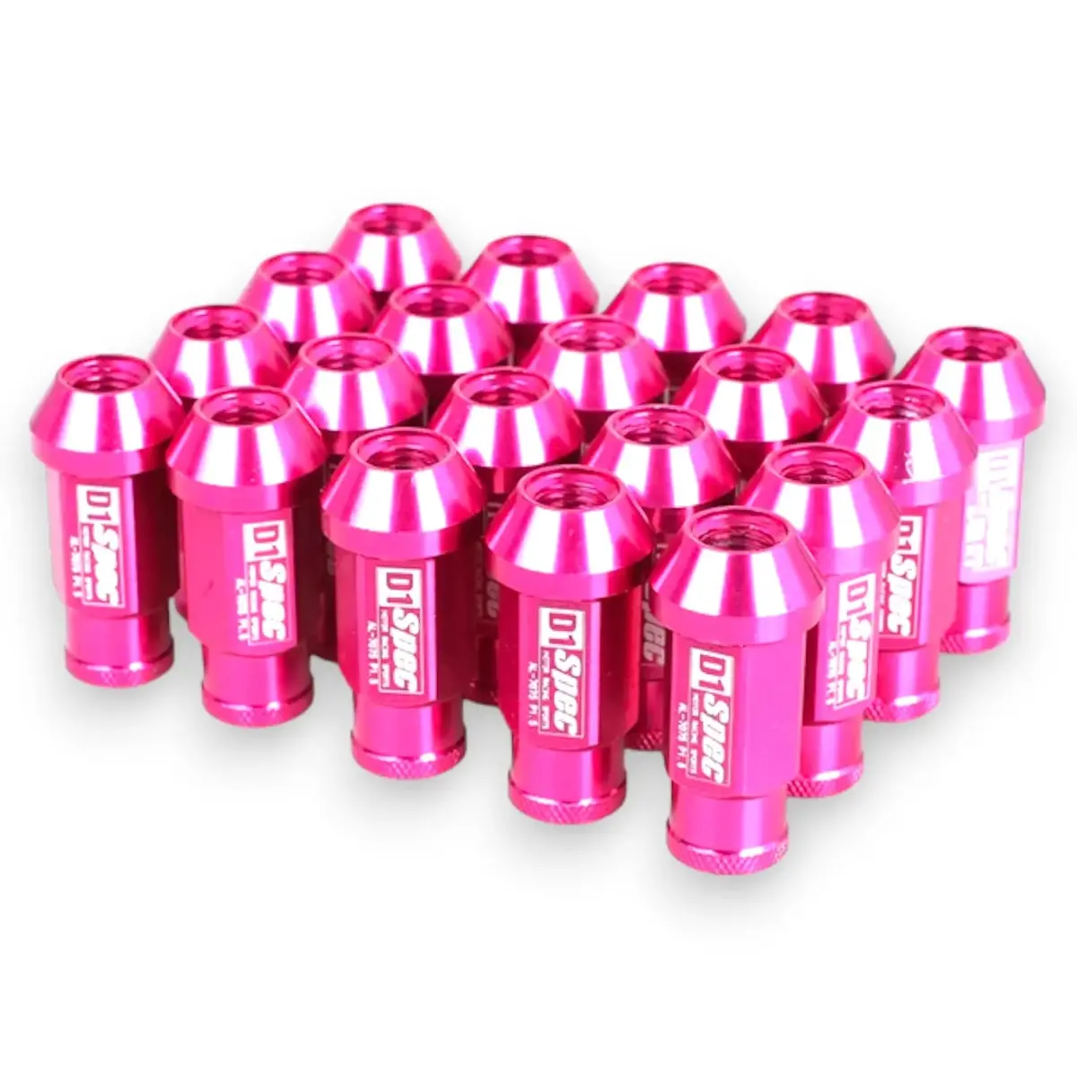 D1 Spec Universal Racing Wheel Lug Nuts Aluminum (Pink) 1