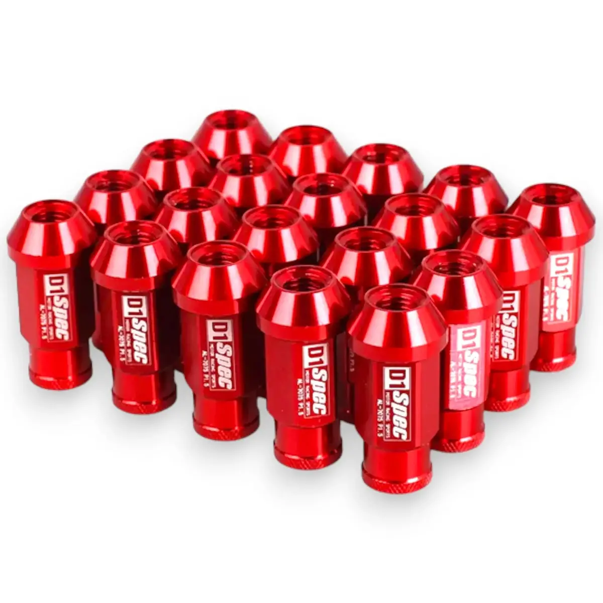 D1 Spec Universal Racing Wheel Lug Nuts Aluminum (Red) 1