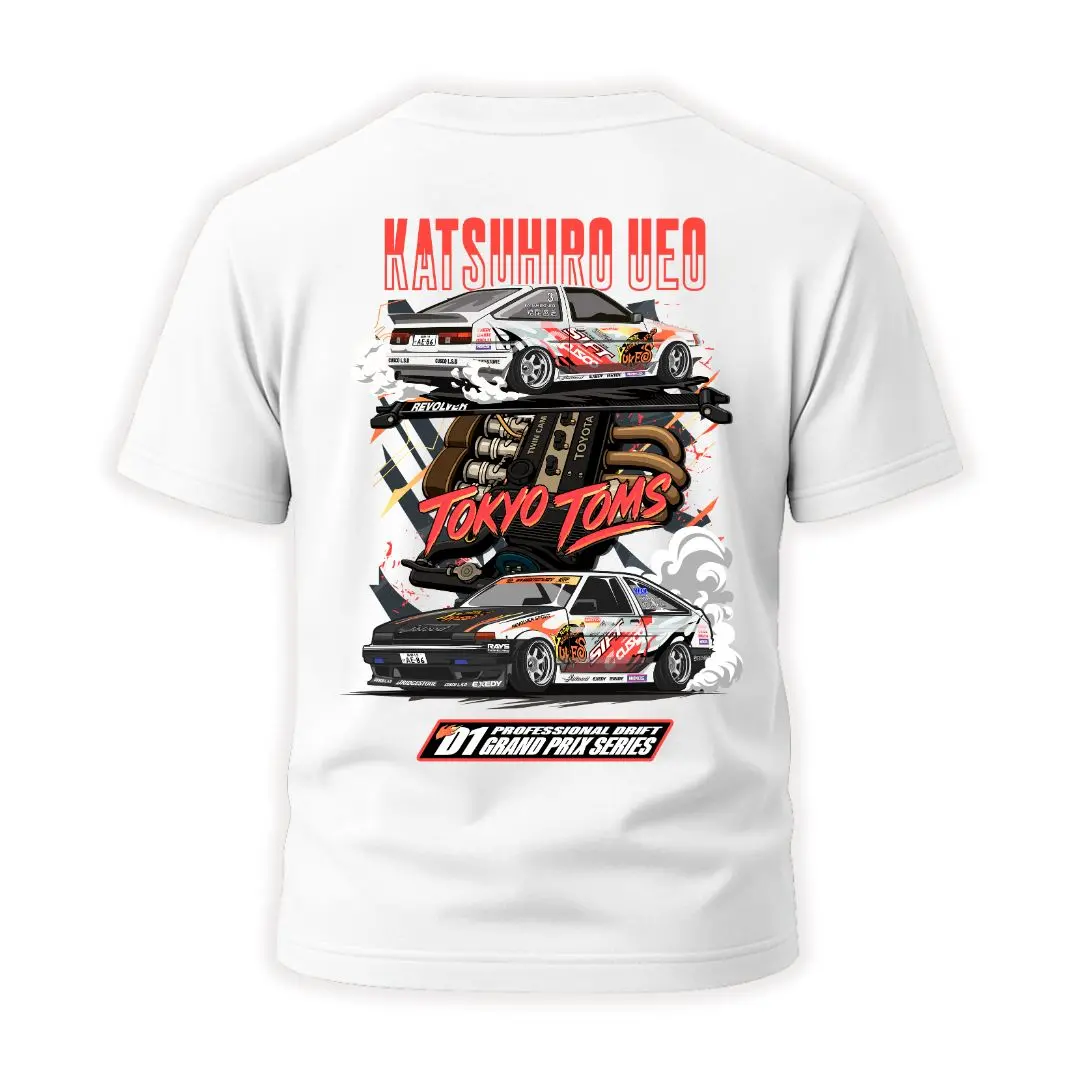 Katsuhiro Ueo D1 Grand Prix AE86 Drift Racing T-Shirt - Image 4