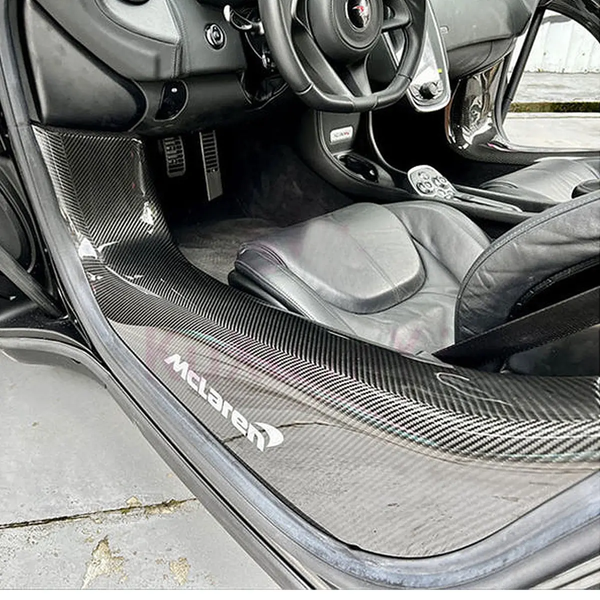Dry Carbon Fiber Door Sill Covers For Mclaren 540 570S 570Gt 600Lt 1