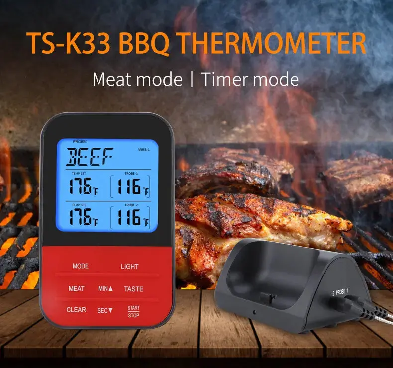 Digital Wireless Meat Thermometer Bbq Waterproof Cooking Thermometer 1