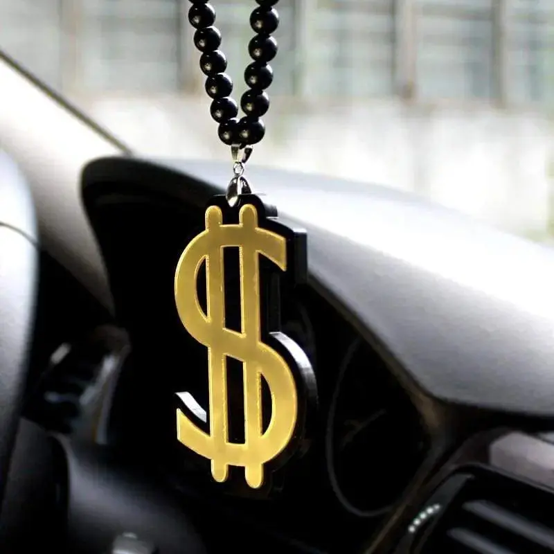 Dollar Symbol Pendant Interior Rear View Mirror Ornament 1