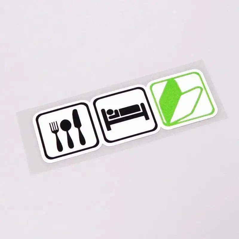 Eat Sleep Jdm Wakaba Leaf Sticker 1