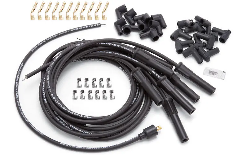 Max Fire Plug Wire Set W/Str Flex Boots Black 1
