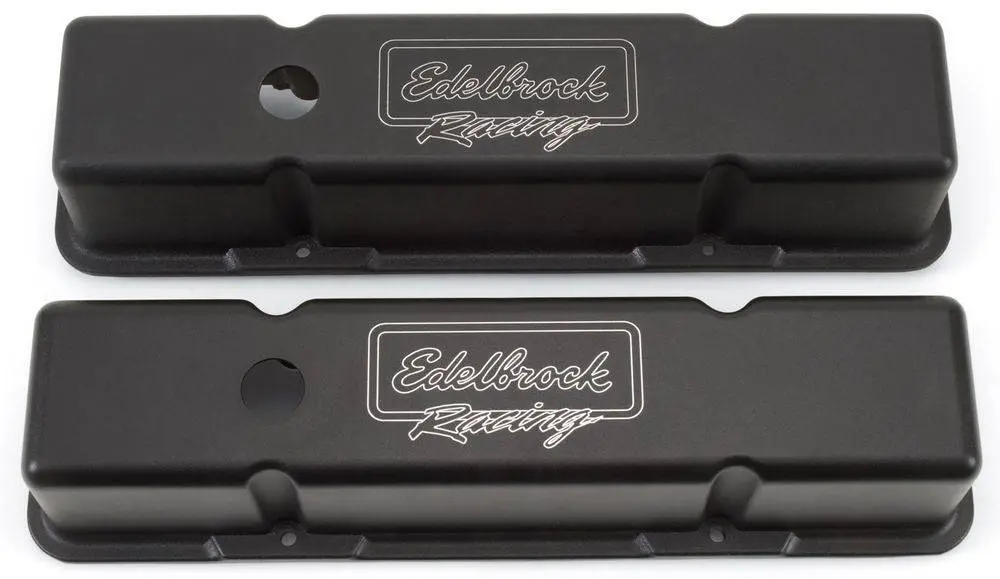 Edelbrock Sbc Victor Series V/C's - Tall- Black Finish 1