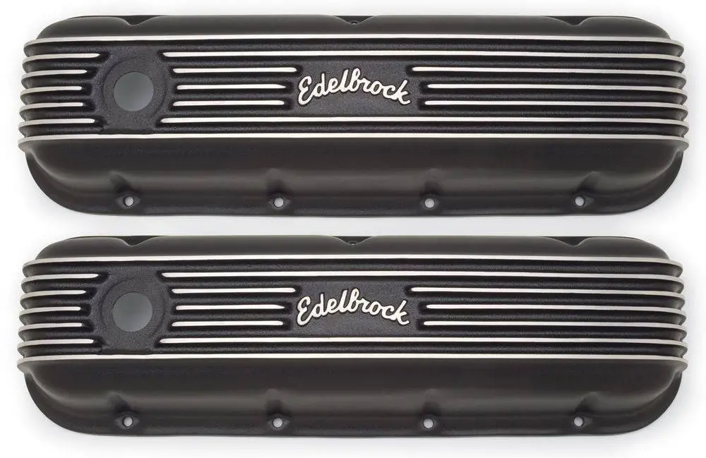 Edelbrock Bbc Classic Series Alum. V/C's - Black Finish 1