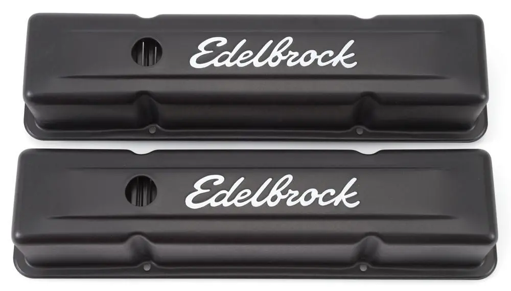 Edelbrock Valve Cover Kit Sbc Signature Series Black 1