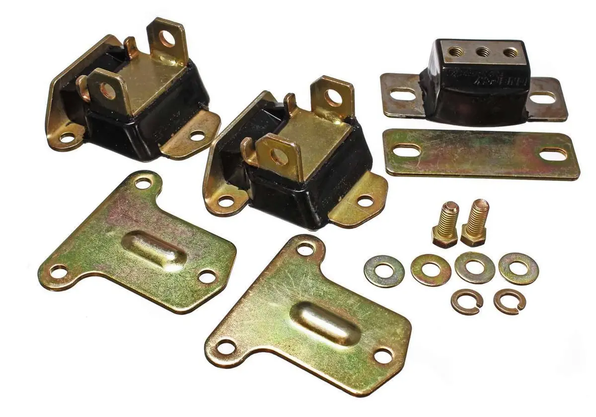 Chevy V8 Motor/Trans Mnt Kit Zinc Finish Black 1