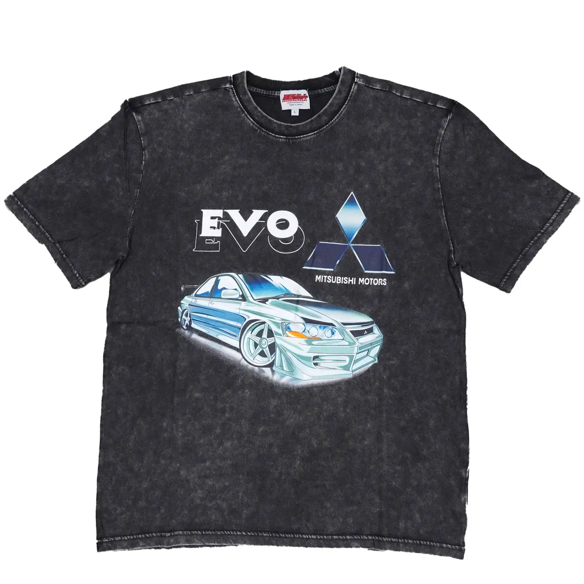 Vintage Acid Wash 250Gsm Mad Engine Mitsubishi Evo Heavy Cotton Pre Shrunk T Shirt 1