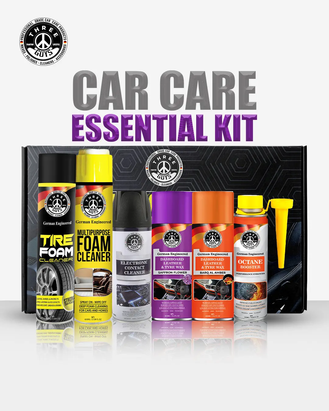 Car Care Essentials Kit – Complete Cleaning, Protection & Performance Solution – Three Guys 1