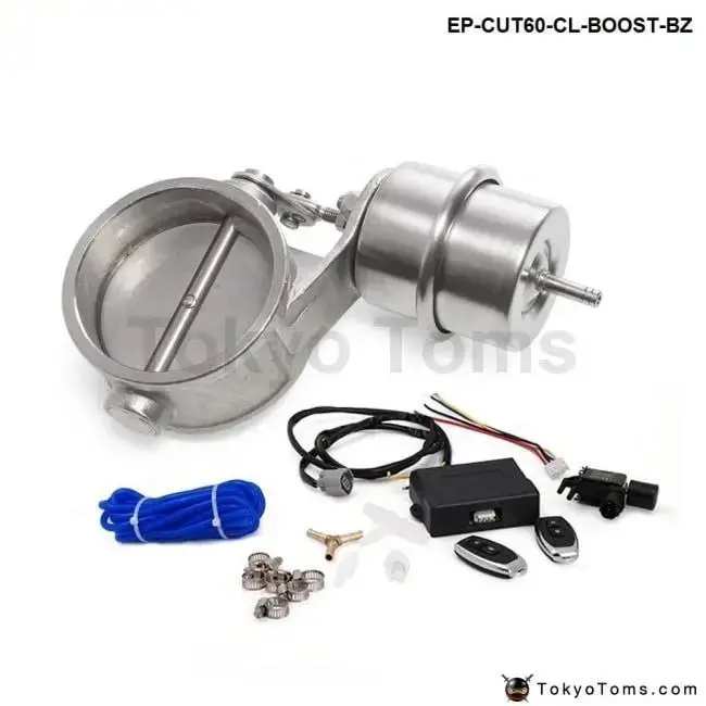 Exhaust Control Valve Cutout 2.3" 60Mm Pipe Closed With Boost Actuator With Wireless Remote Controller 1