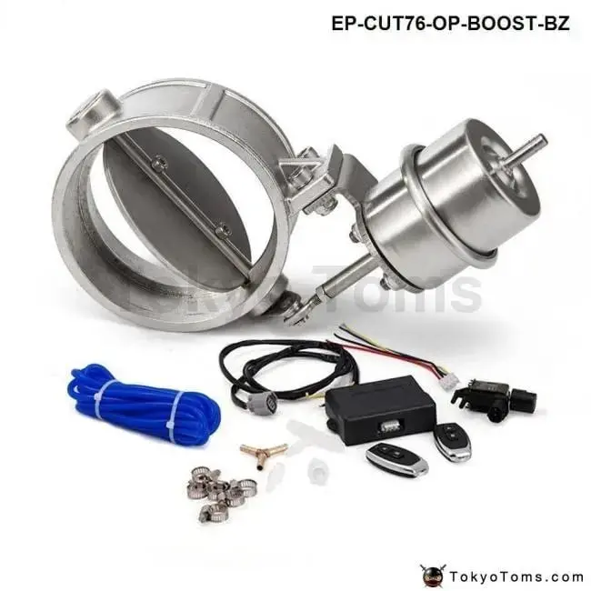 Exhaust Control Valve Set With Boost Actuator Cutout 3"76Mm Pipe Open Style With Wireless Remote Controller 1