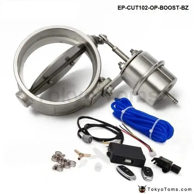 Exhaust Control Valve With Boost Actuator Cutout 102Mm Pipe Opend With Wireless Remote Controller Set 1