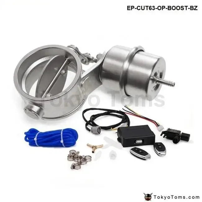 Exhaust Control Valve With Boost Actuator Cutout 2.5" 63Mm Pipe Opend With Wireless Remote Controller Set 1