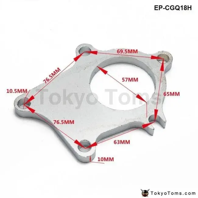 T04e T3/T4 430 5-Bolt Turbo Outlet Dump Pipe Mild Steel Flange/ Exhaust Housing Outlet Flange 2
