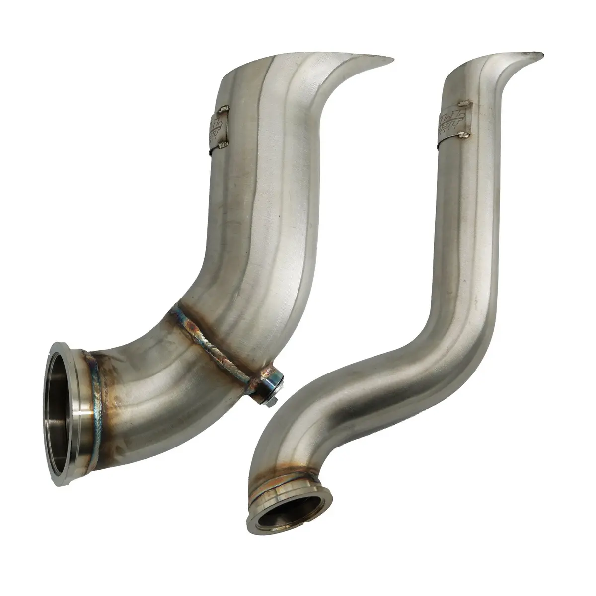 B Series Tear Drop Hood Exit Up Pipe Dump Tube For Top Mount Turbo Manifold Outlet 1