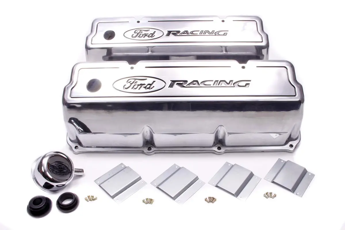 Ford 351C Aluminum Valve Cover Set - Black Finish 1