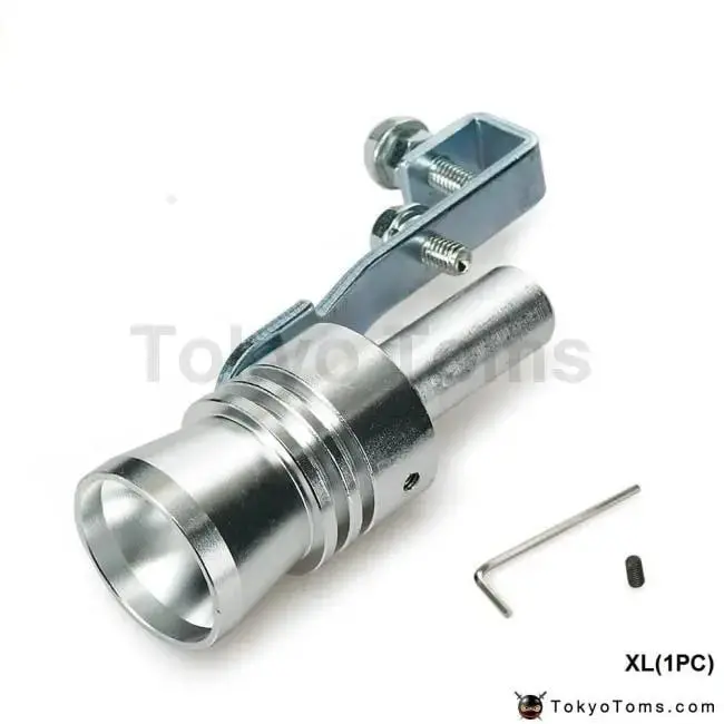 Universal Sliver Turbo Sound Exhaust Muffler Pipe Whistle/Fake Blow-Off Bov Simulator Whistler Size Xl 1