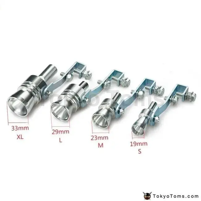 Universal Sliver Turbo Sound Exhaust Muffler Pipe Whistle/Fake Blow-Off Bov Simulator Whistler Size Xl 2
