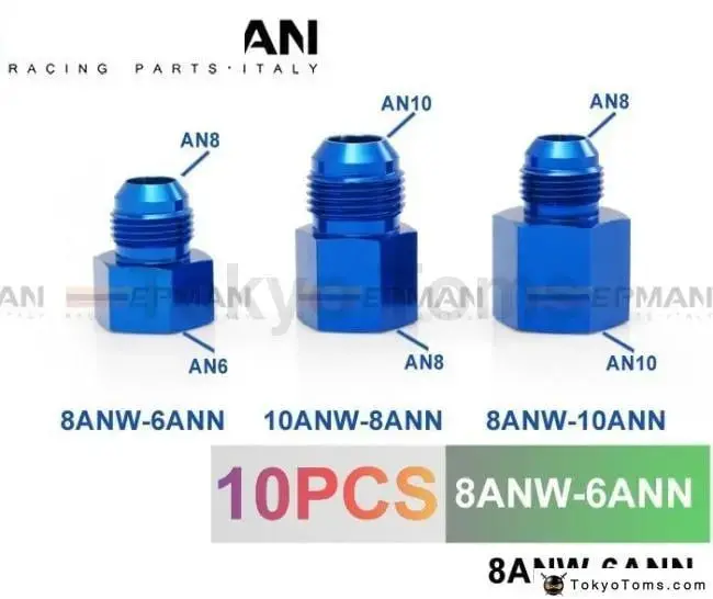 Fitting Flare Reducer Female -6 An To Male -8An Blue Flare Reducers Alloy Fitt 8Anw-6Ann 1