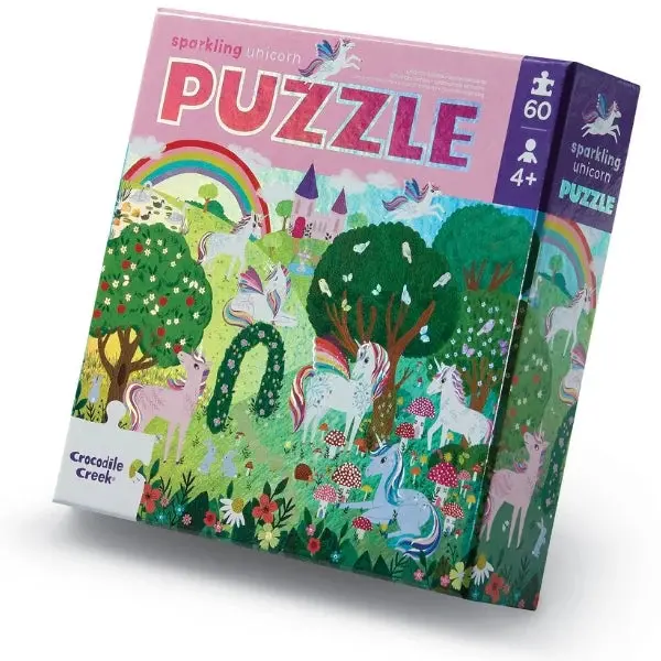 Sparkling Unicorn Foil Puzzle 60 Pc 1