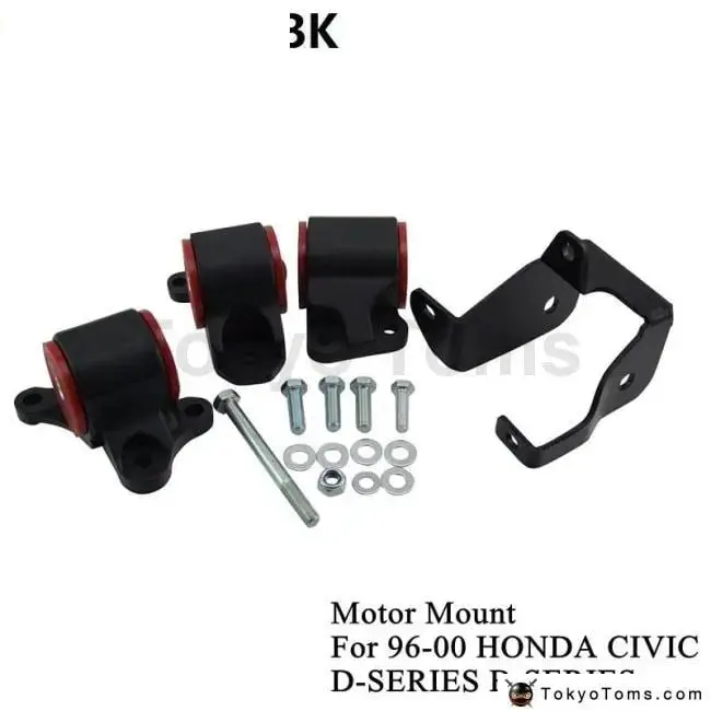 For 1996-2000 Honda Civic D16 B16 B18 B20 Billet Aluminum Swap Mounts Ek D-Series B-Series Cxx-Em003bk 1