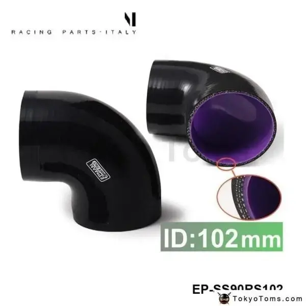Black & Purple 4.00" 102Mm 90 Degree Elbow Silicone Hose Pipe Turbo Intake For Audi Tt/S3/For Seat 1