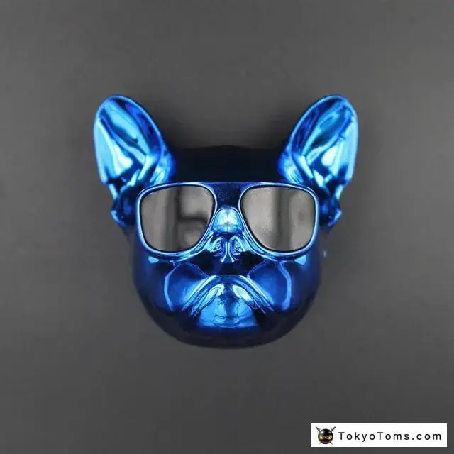 French Bull Dog Air Freshener - Refillable Fragrance Dispenser - Metallic Blue 1