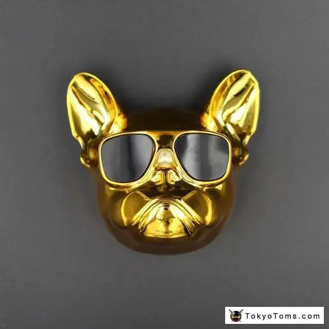 French Bull Dog Air Freshener - Refillable Fragrance Dispenser - Metallic Gold 1