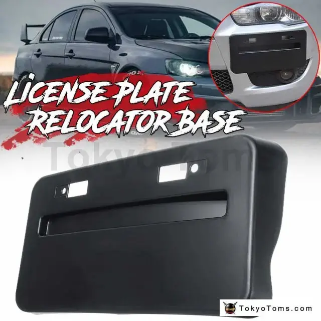 Front Bumper License Plate Frame Re-Locator Base Mitsubishi Lancer Gts Evo X 2008-2018 1