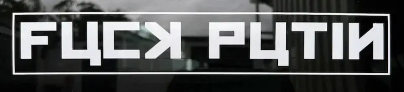 Fuc# Putin - White Die Cut Sticker 1