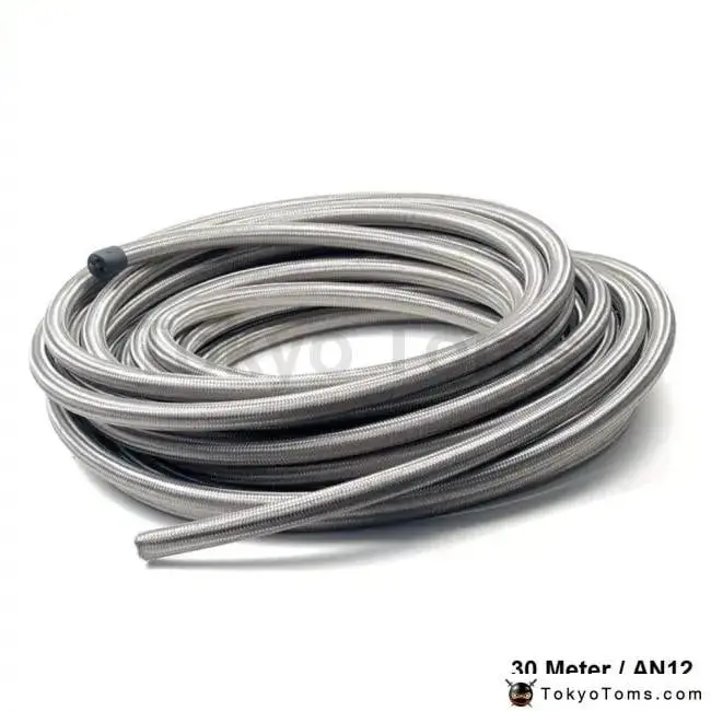 An12 30M Stainless Steel Braided Racing Oil Cooler/Fuel Pump/Fuel Regulater Hose Fuel Oil Line 1