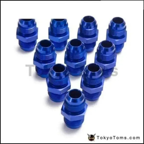10Pcs/Lot Blue An8-An8 Male Blued Anodized Aluminum Union Adapter Fittings For All Oil Coole / Fuel Tank An8-An8 1