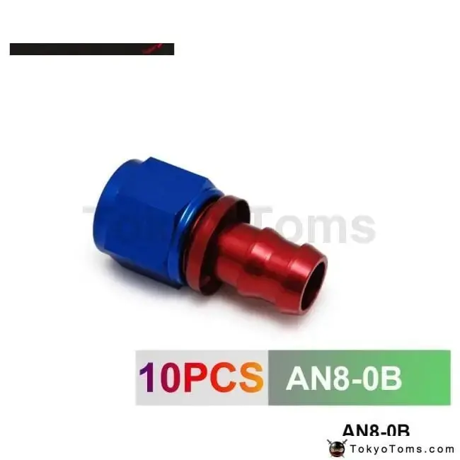8An An8 8-An Straight Swivel Oil/Fuel/Gas Line Hose End Push-On Male Fit Ting An8-0B 1
