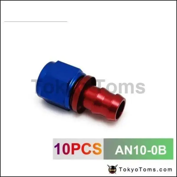 10An An10 10-An Straight Swivel Oil/Fuel/Gas Line Hose End Push-On Male Fitting An10-0B 1