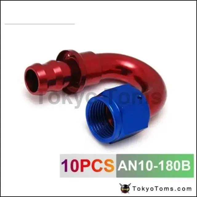 10An An10 10-An 180 Degree Swivel Oil/Fuel/Gas Line Hose End Push-On Male Fitting An10-180B 1