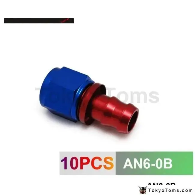 6An An6 6-An Straight Swivel Oil/Fuel/Gas Line Hose End Push-On Male Fitting An6-0B 1