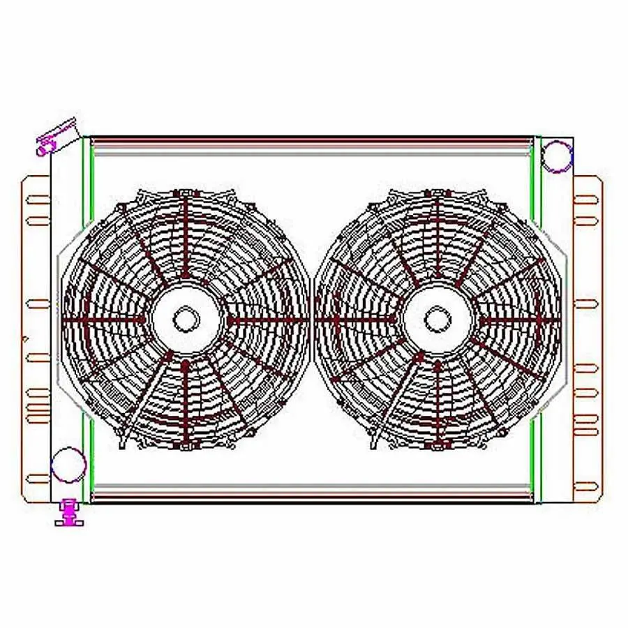 Radiator Combo Unit 60 - 88 Mopar A / B & E Body 1