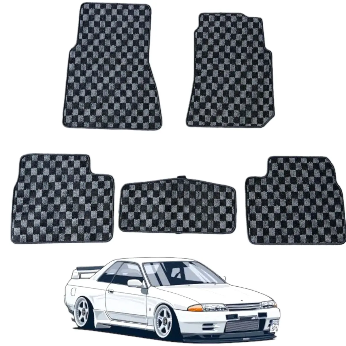 R32 Skyline Gtst / Gtr Checker Floor Mats 1