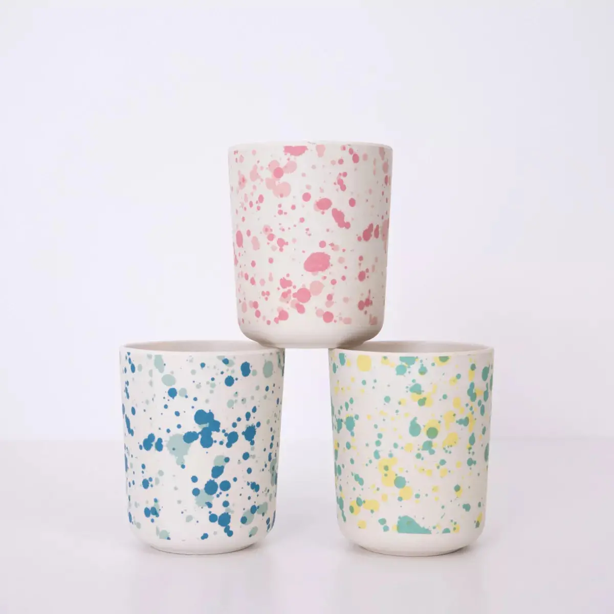 Speckled Reusable Bamboo Cups 1